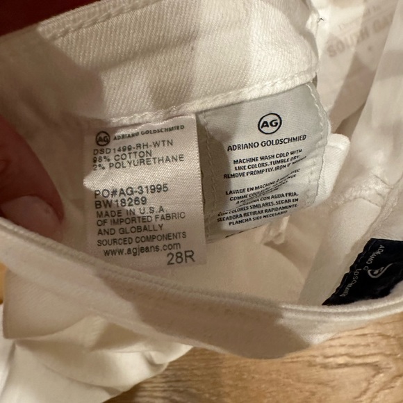 AG Adriano Goldschmied The Middi Ankle Raw Hem Ripped White Jeans - Size 28R - Picture 6 of 10